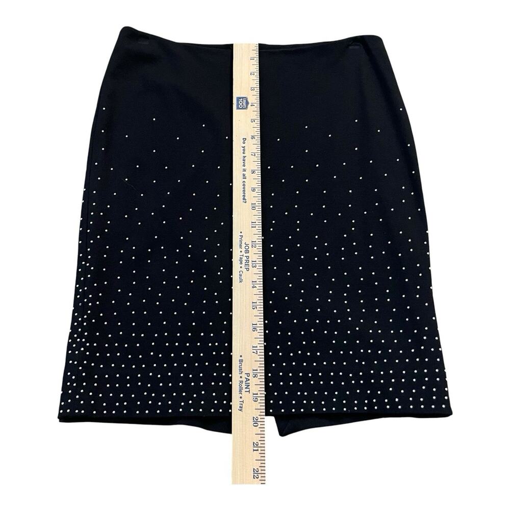 White House Black Market Studded Pencil Skirt Size 4 Knee Length Ponte Knit - Picture 7 of 8